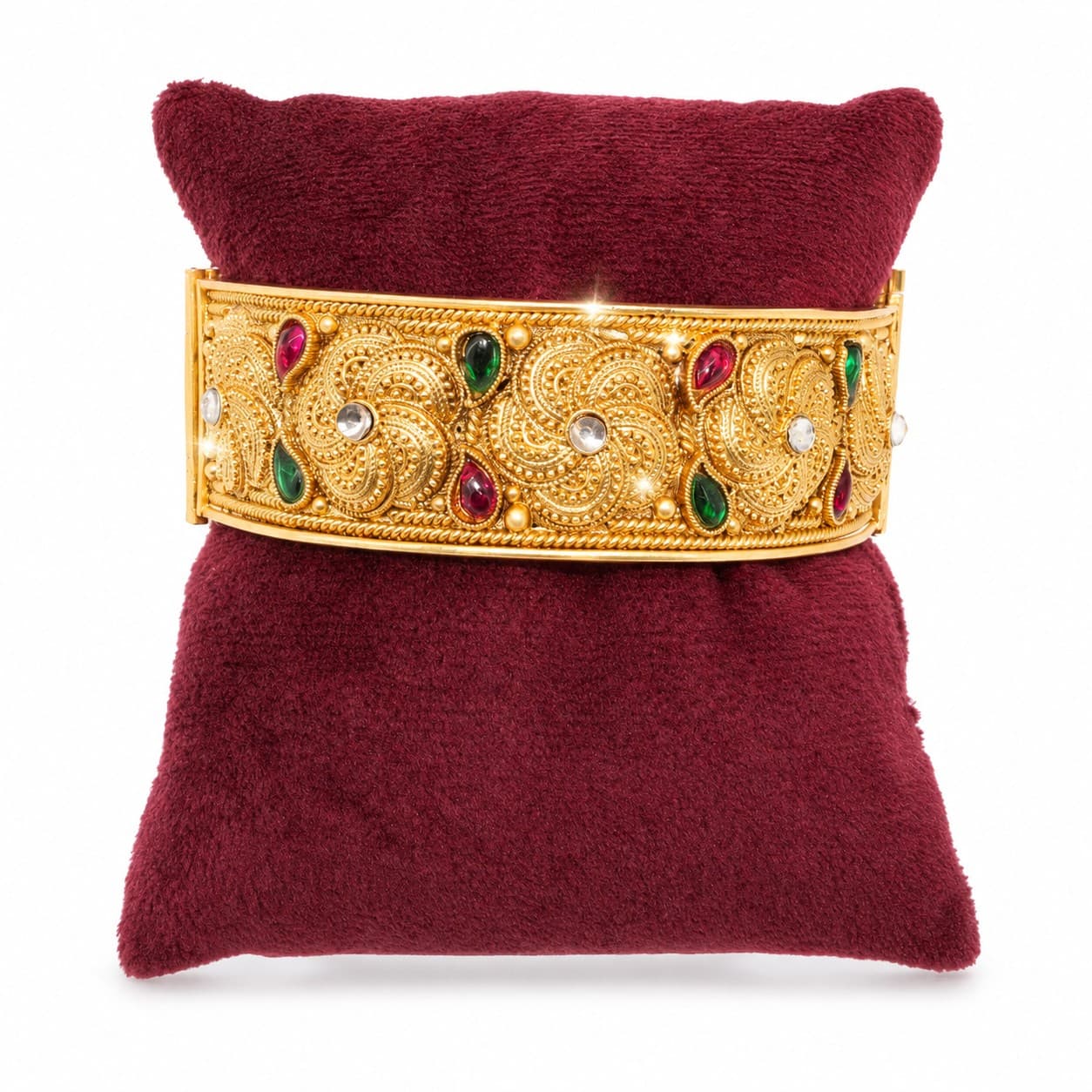 Shineora Women Gold-Plated Temple Floral Designer Kada set of 2 - 3