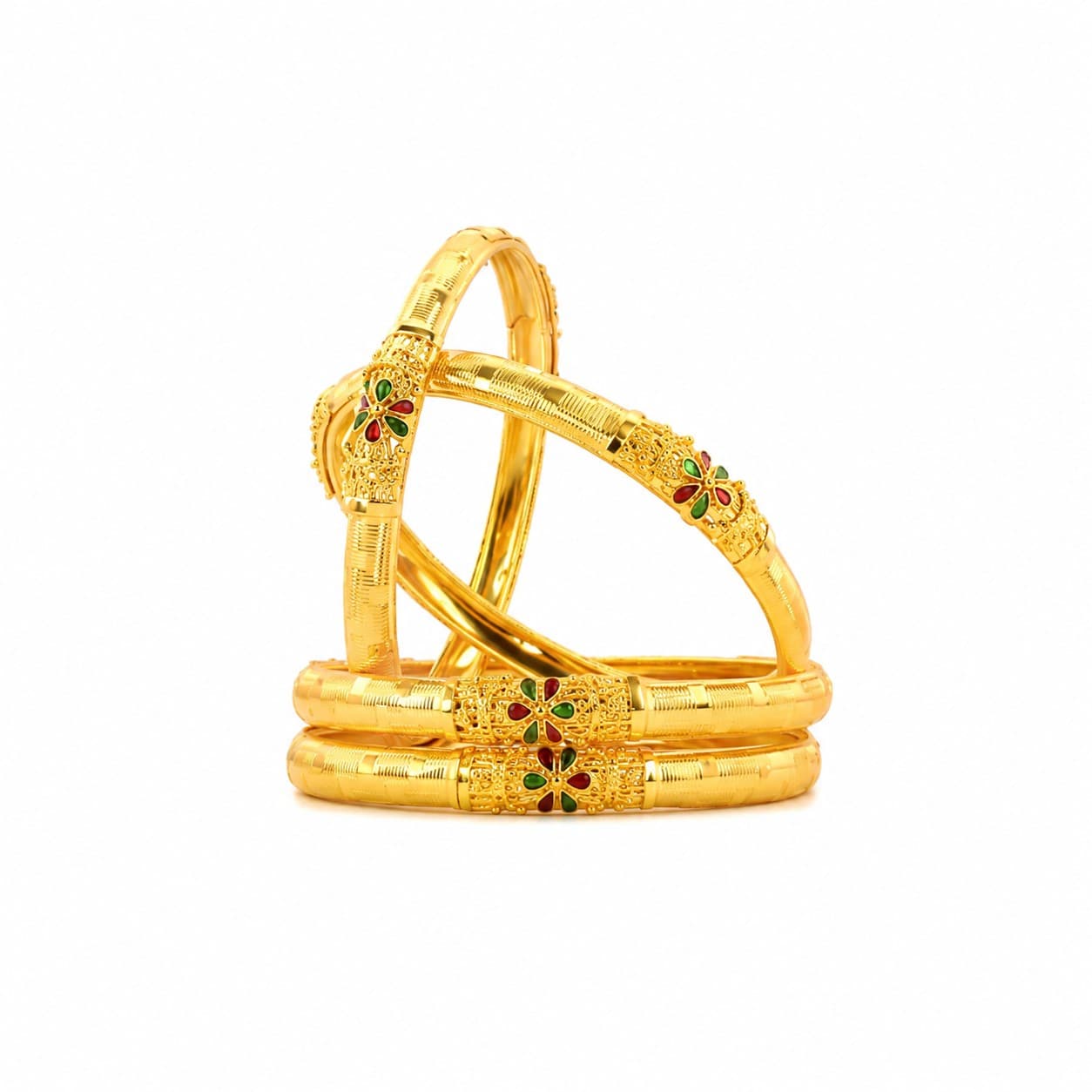 Shineora Pushpika Meenakari Bangles Set - 3