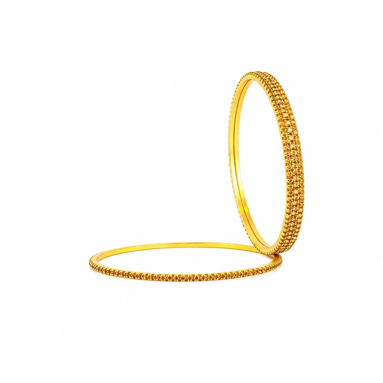 Shineora Women Gold-Plated Textured Slim Bangles Set (Pack of 4)