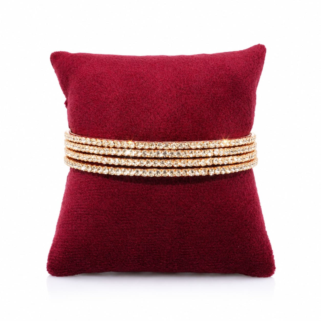 Shineora Women Rose Gold-Plated Crystal Studded Bangles Set (Pack of 4)