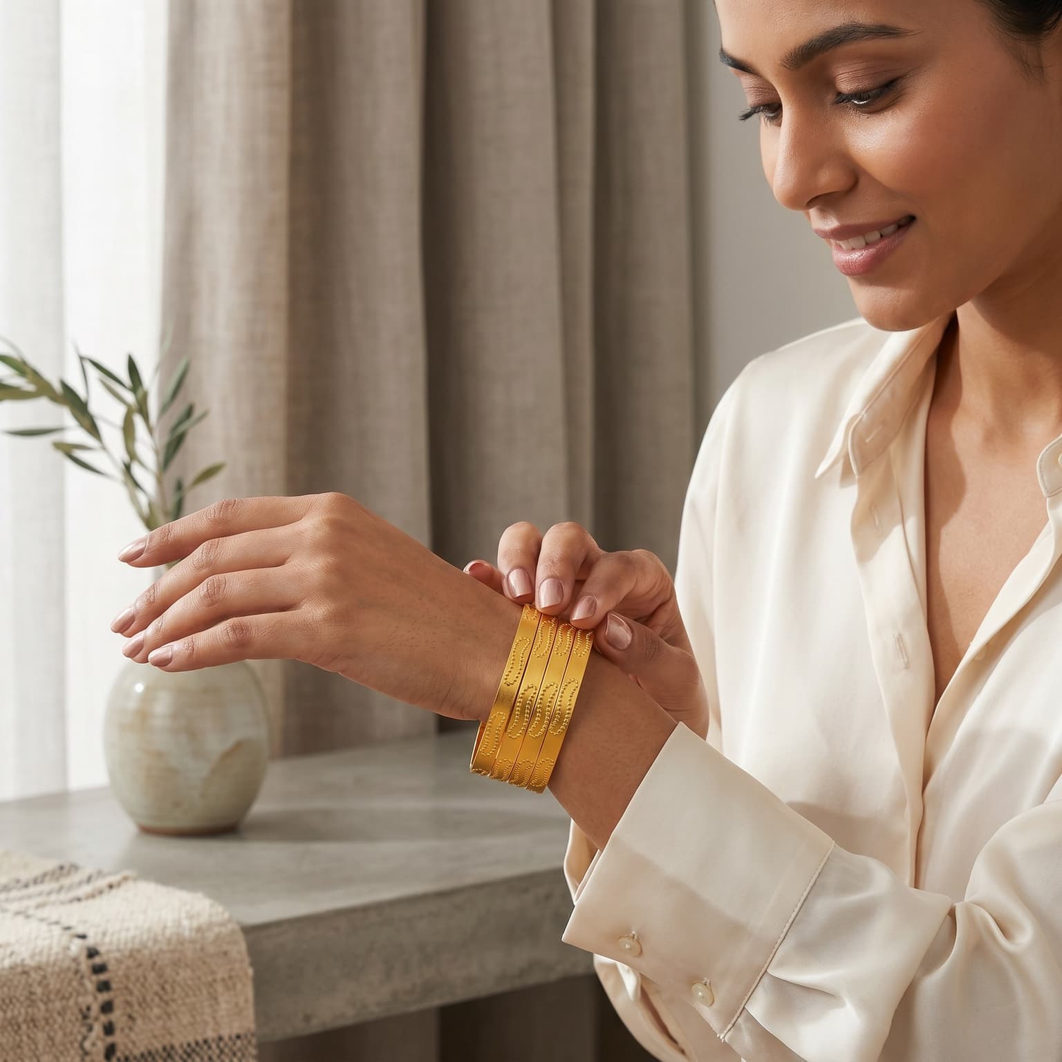 Shineora Leharika Gold Bangles Set-4