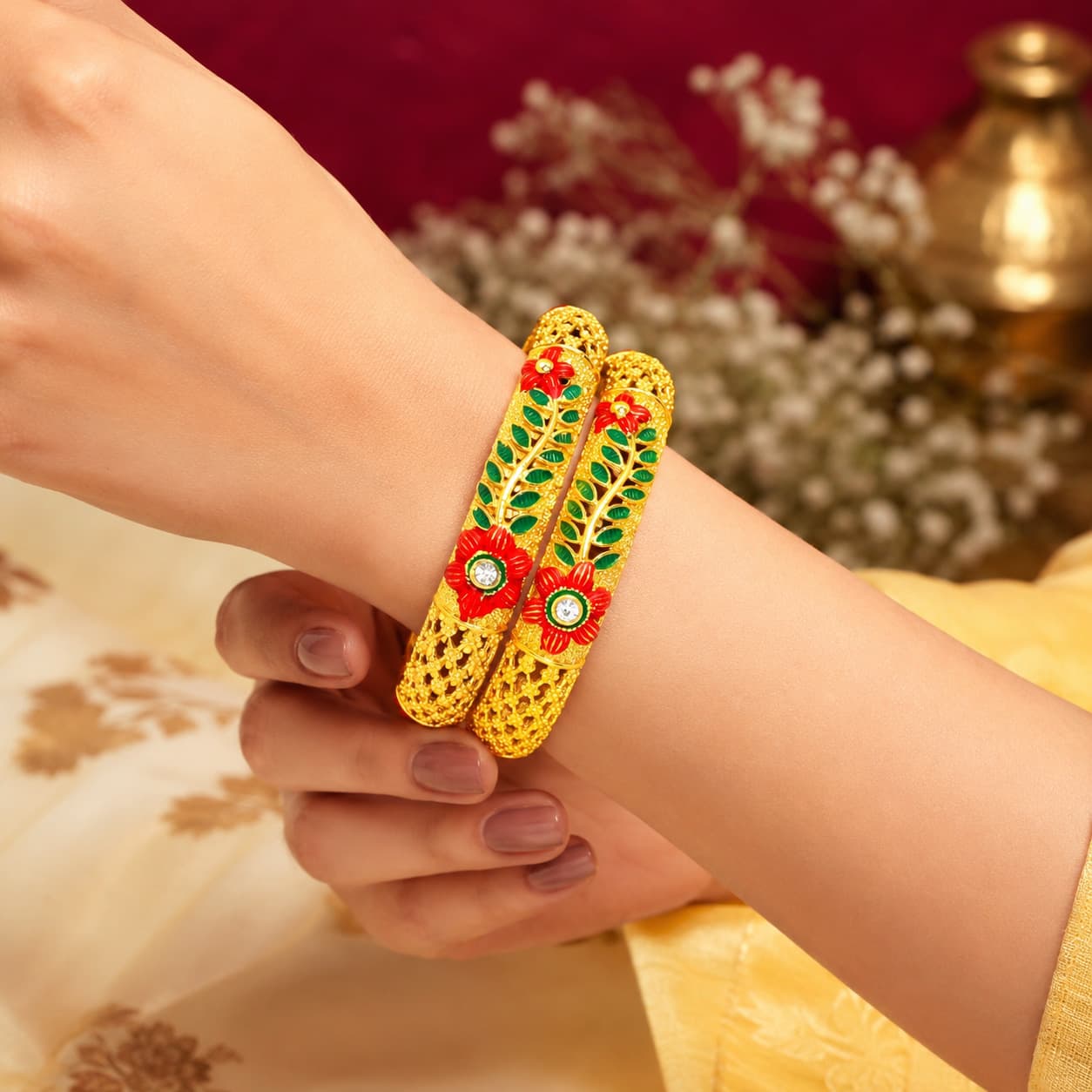 Shineora Gulbahar Meenakari Kada set-2