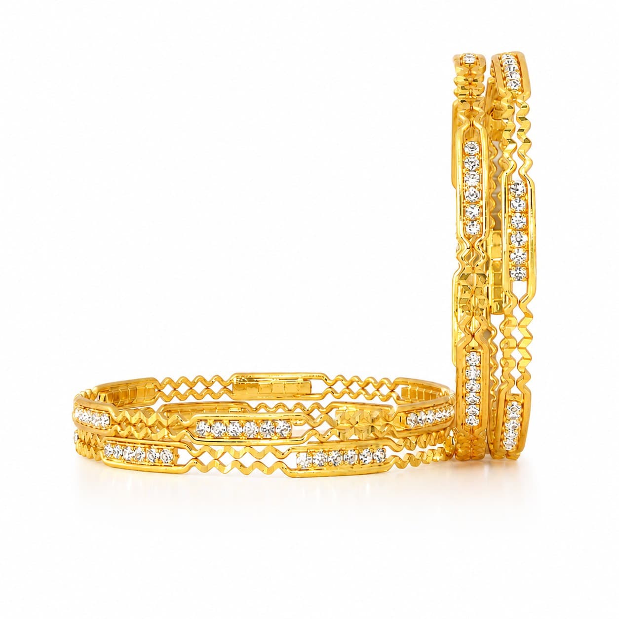 Royal Radiance Crystal Bangle Set